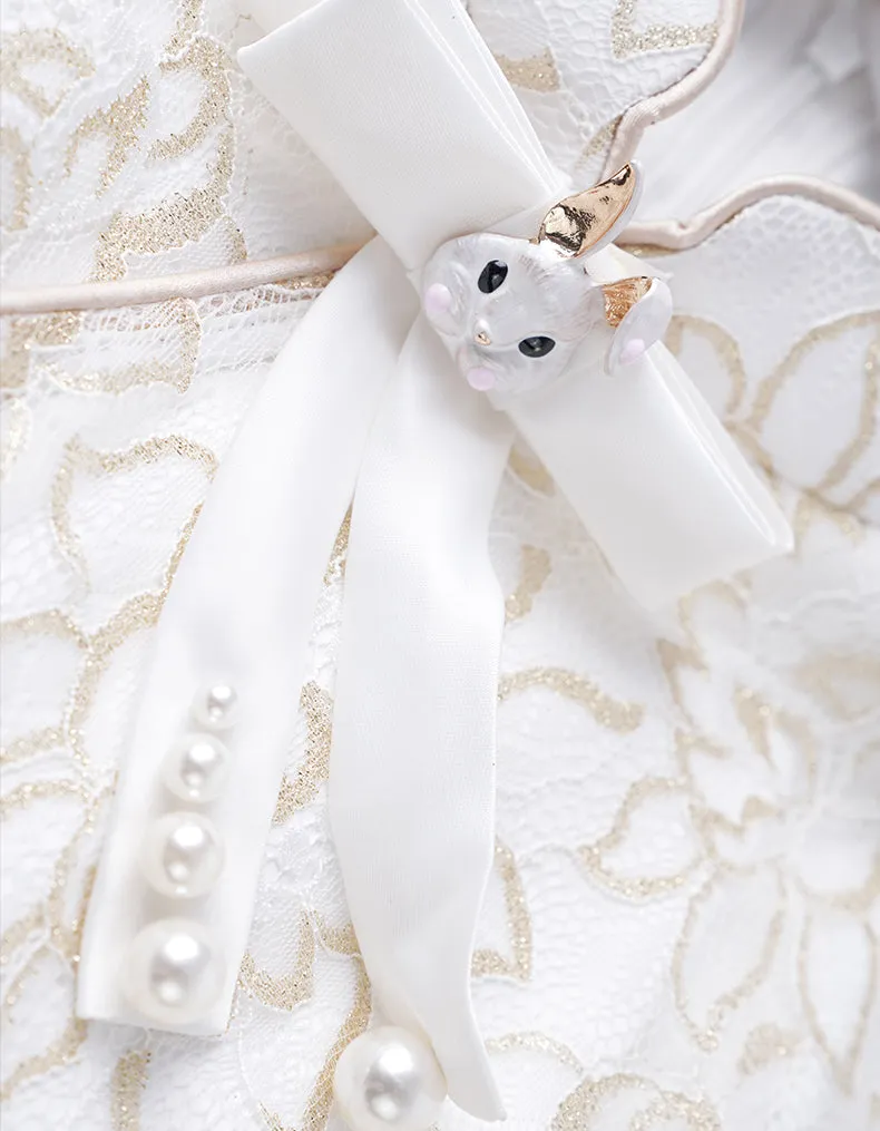 Golden White Qipao Cheongsam
