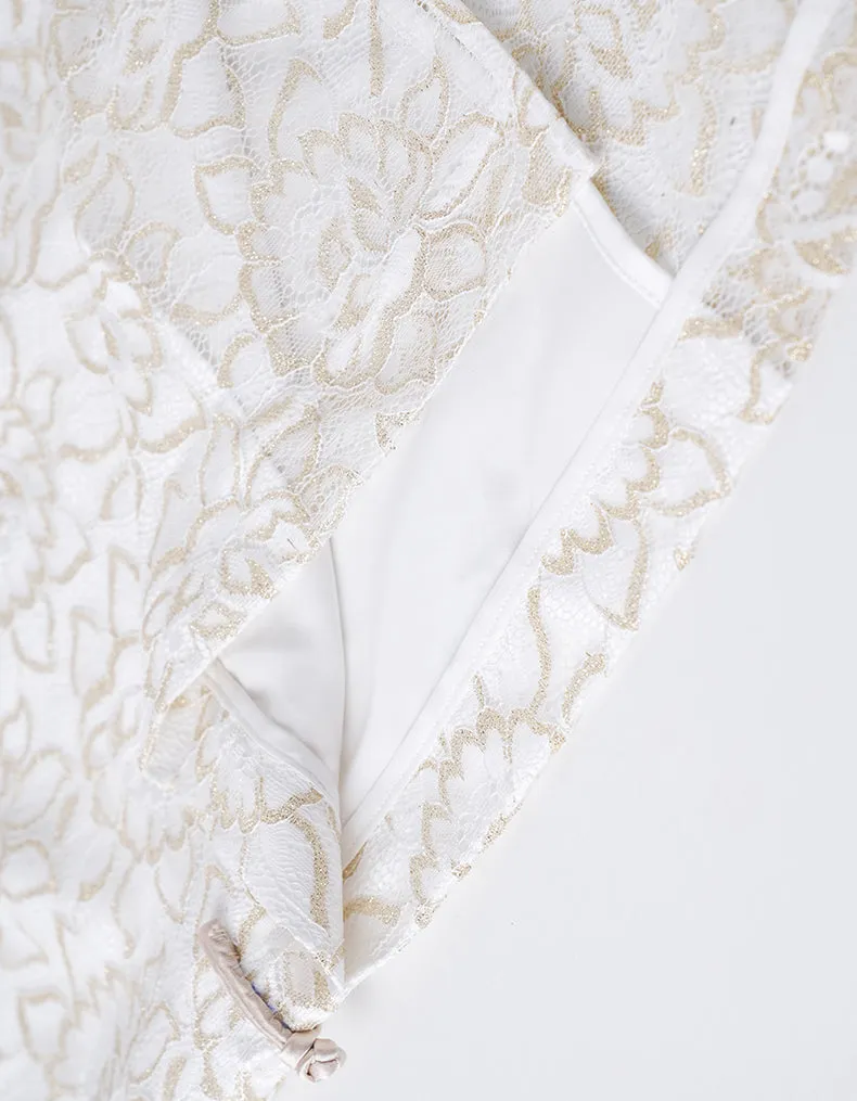 Golden White Qipao Cheongsam
