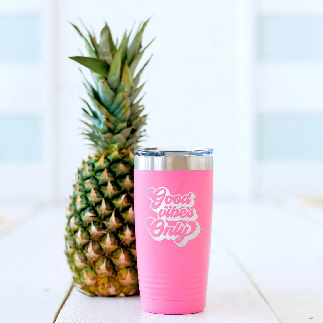 Good Vibes Only Pink 20oz Insulated Tumbler