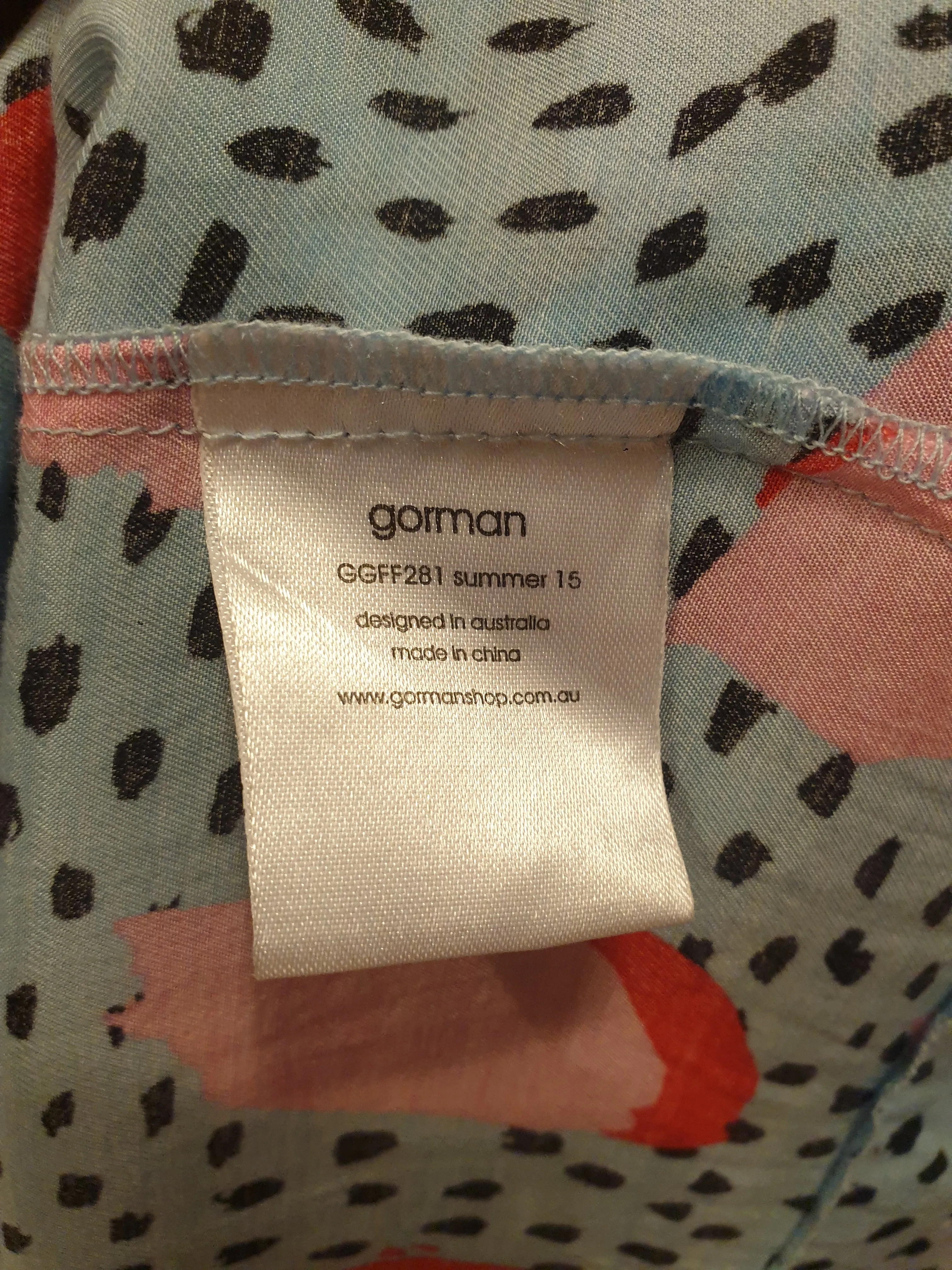 Gorman blue and pink print skirt size 10