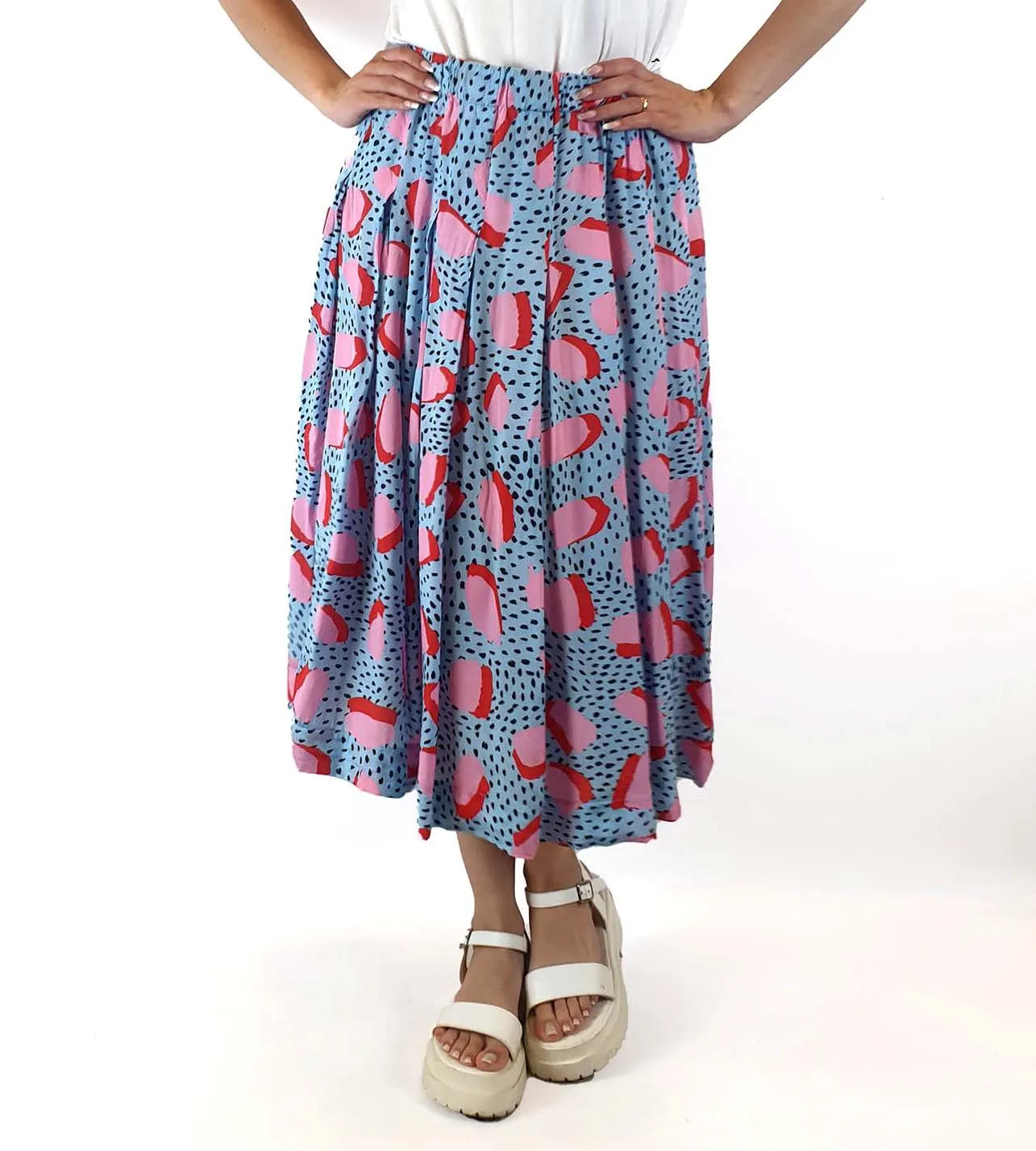 Gorman blue and pink print skirt size 10
