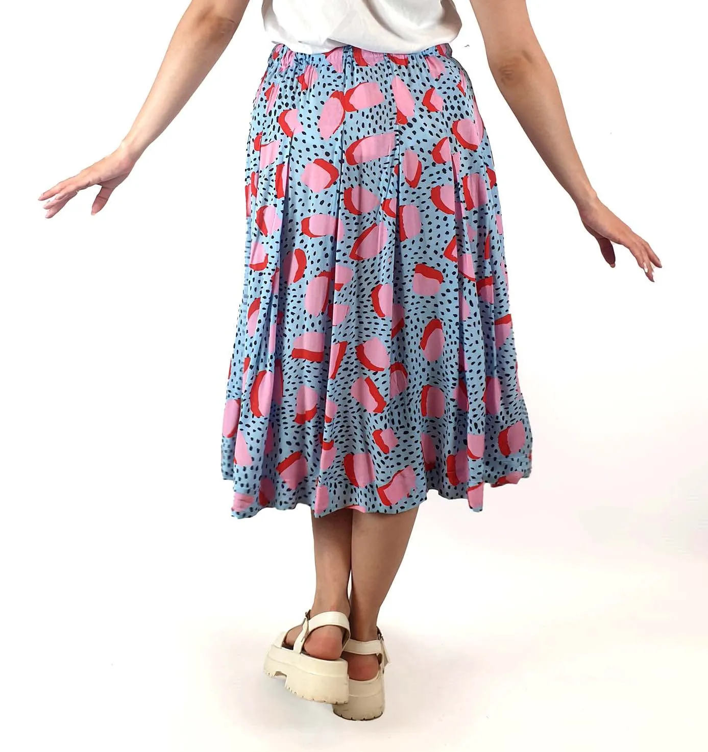 Gorman blue and pink print skirt size 10