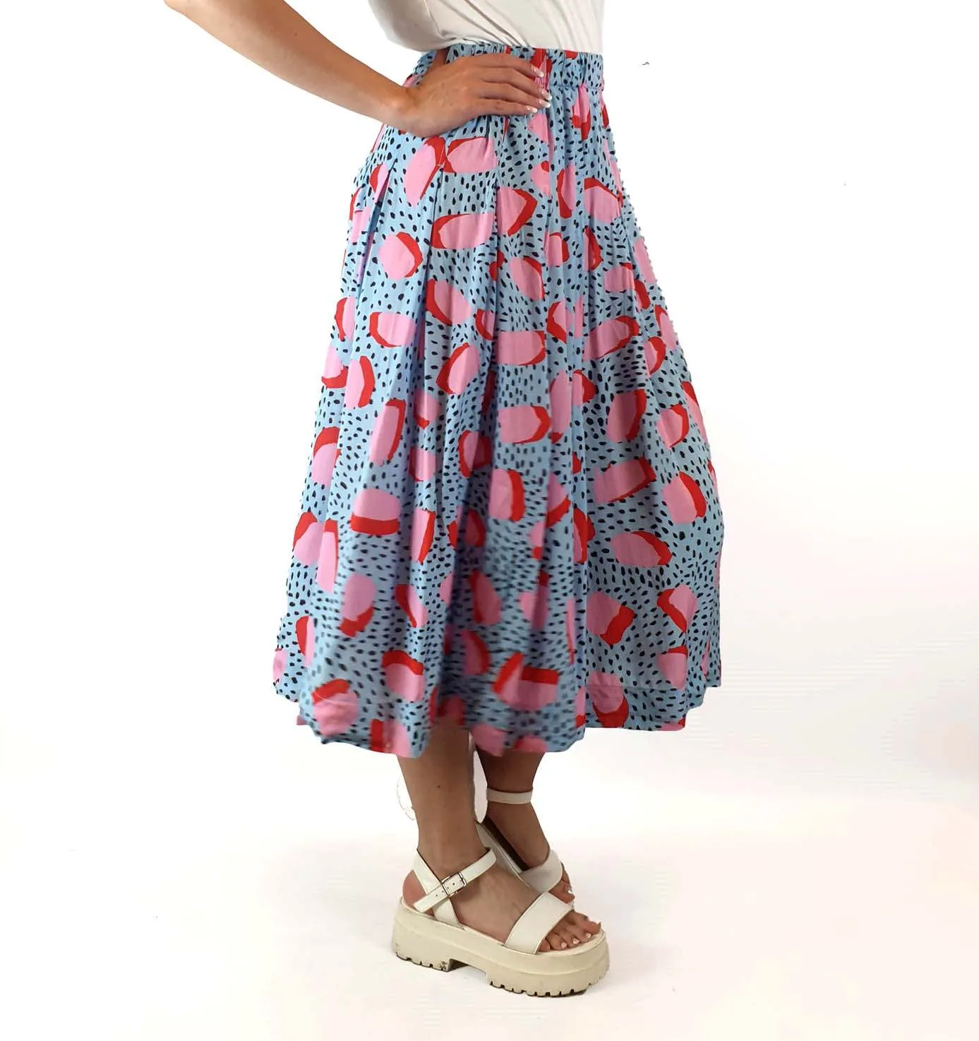Gorman blue and pink print skirt size 10