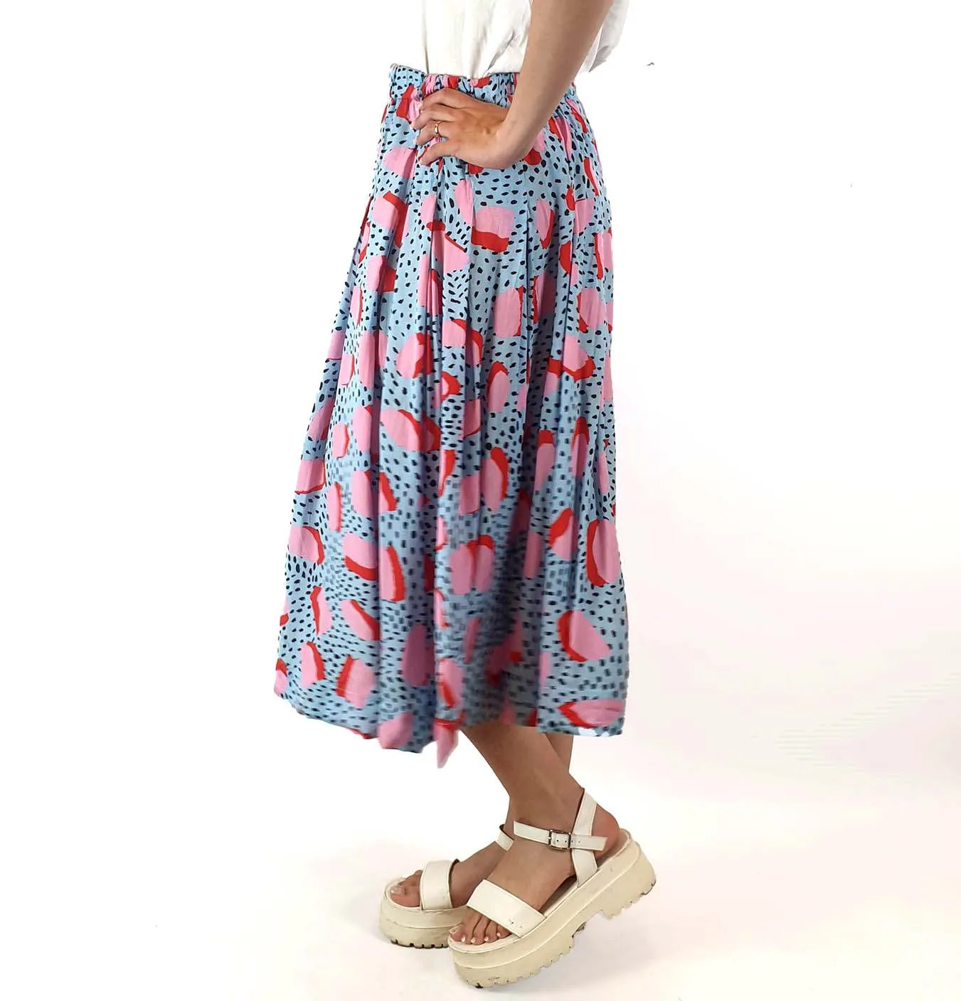 Gorman blue and pink print skirt size 10