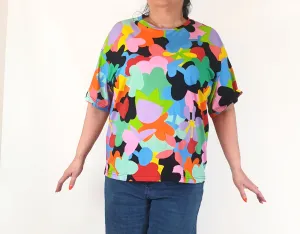 Gorman colourful print tee shirt top size 16 (Summer 2023)