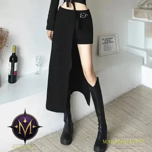 Gothic Skirts Goth Dark Techwear Patchwork Sexy Mini Women Grunge Irregular Hem High Waist Cargo Skirt Hip Hop Black Summer 2023