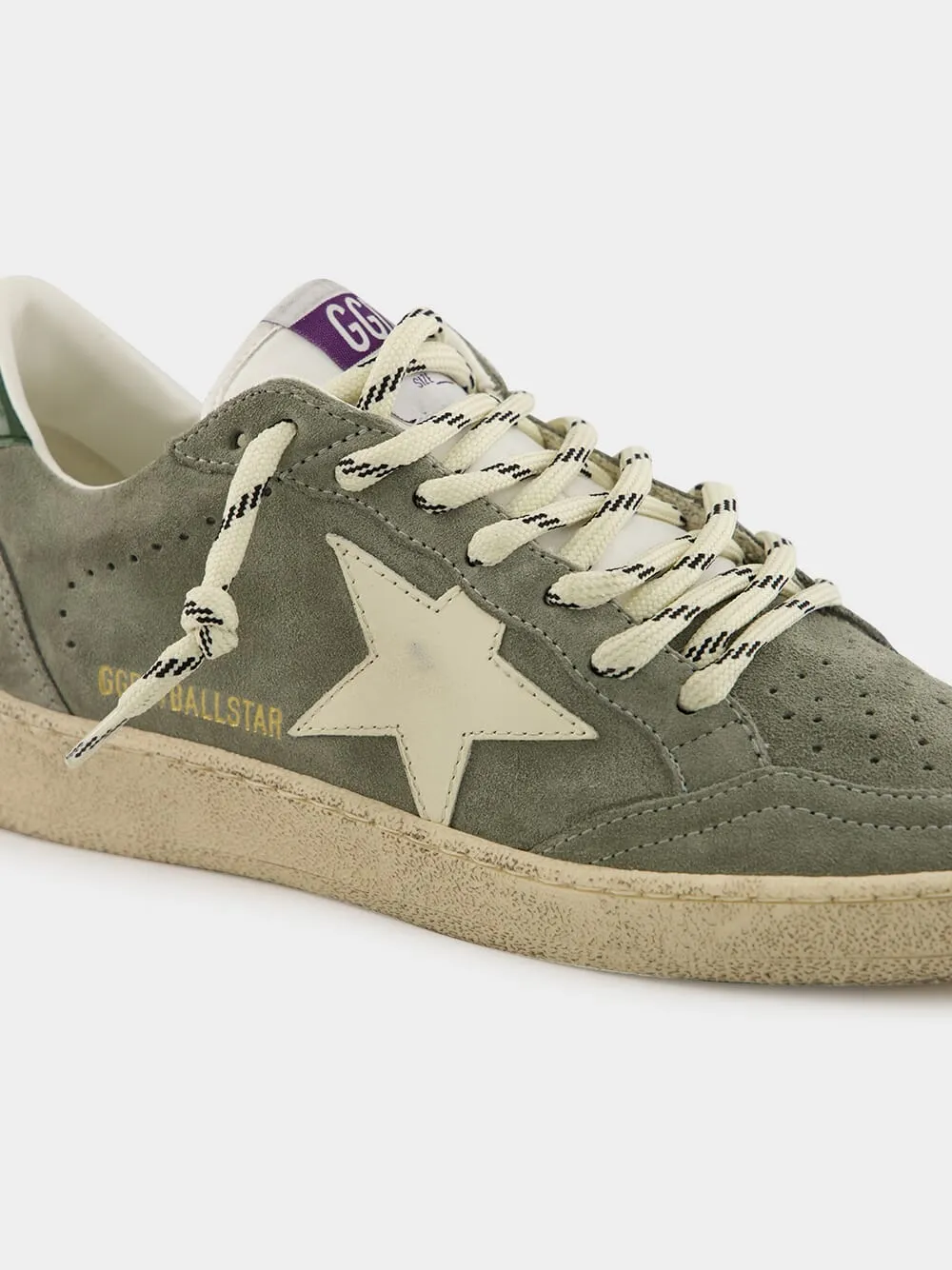 Green Ballstar Suede and Leather Star Sneakers