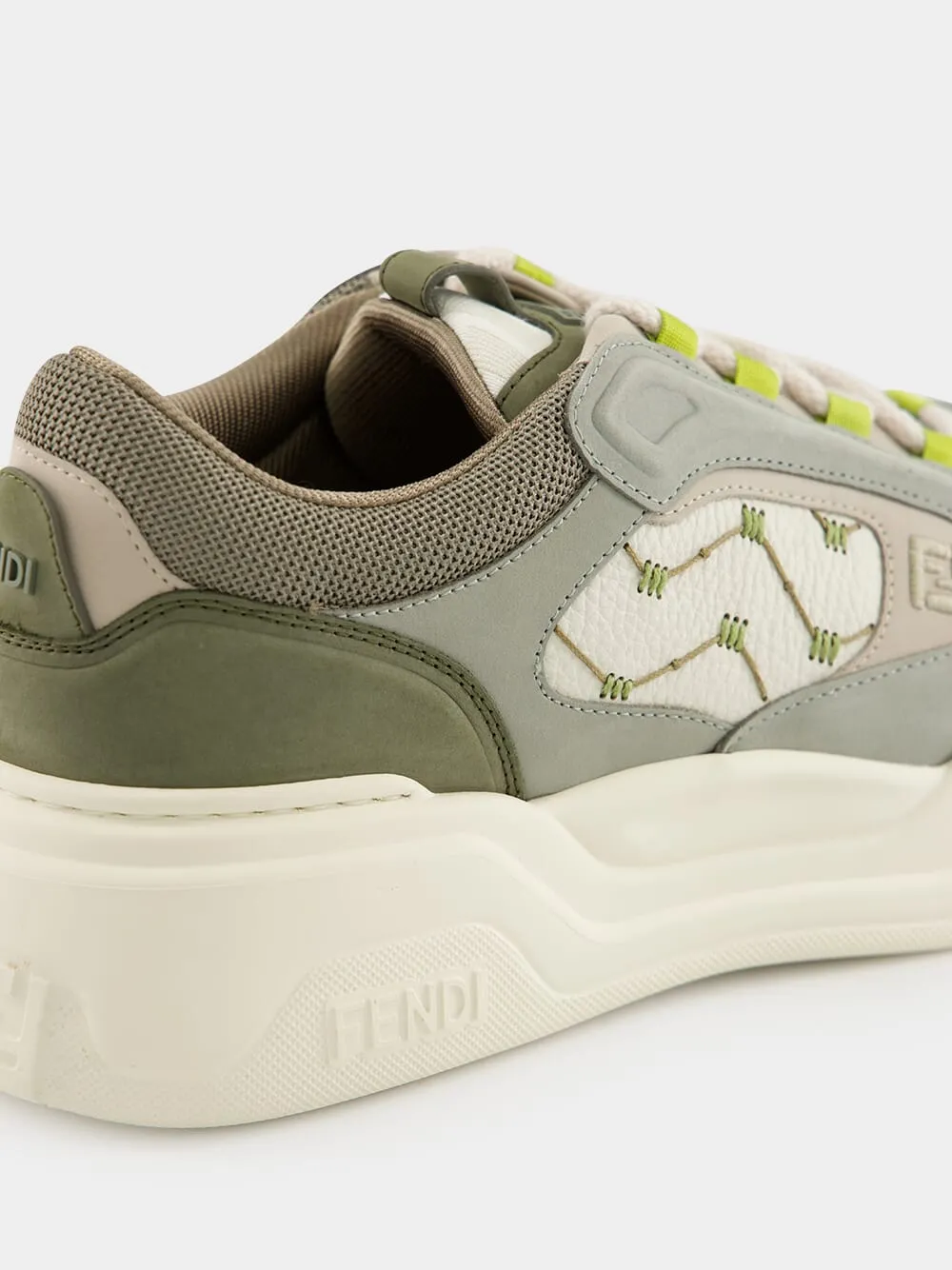 Green Force Leather and Nubuck Sneakers