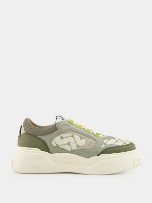 Green Force Leather and Nubuck Sneakers
