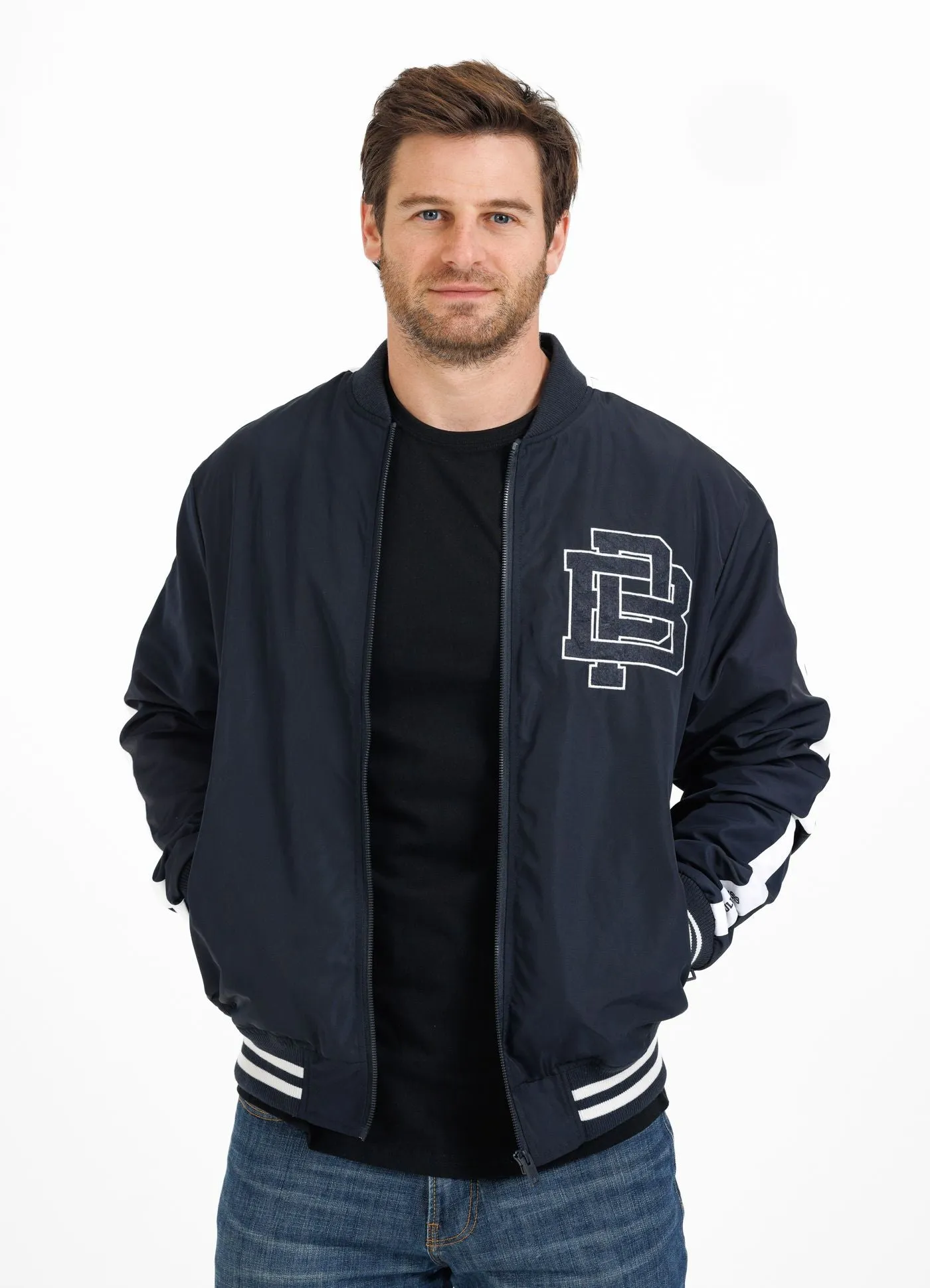 Harding Athletic Bomber Jacket - Navy