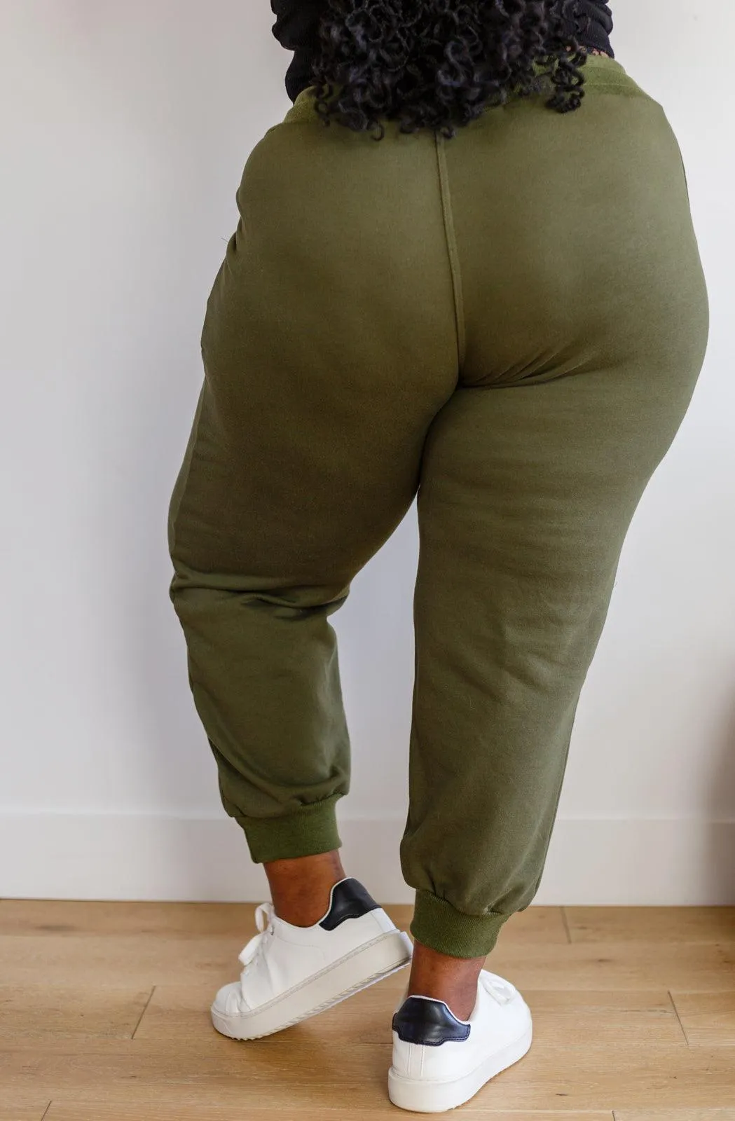Hazel Blues® | Kick Back Distressed Joggers in Olive
