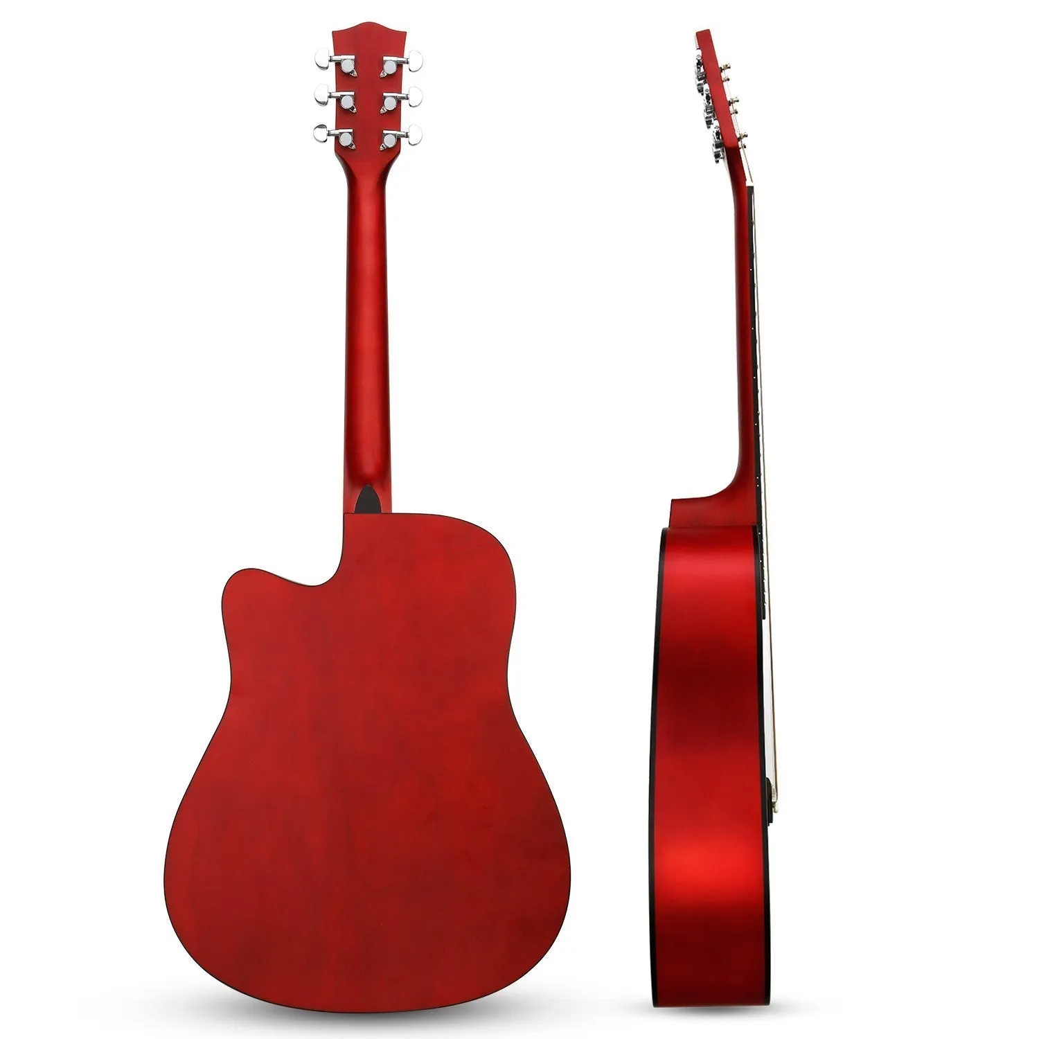 HRICANE GU-2 41 Inch Solid Spruce Top Folk Natural-Cutaway Acoustic Guitar