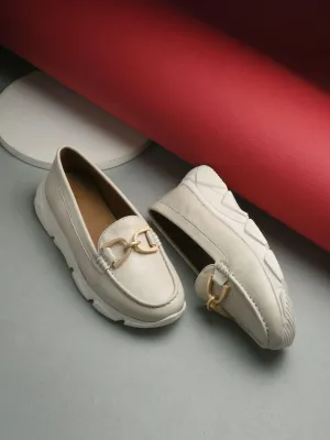 Ivory Buckled Sneakers