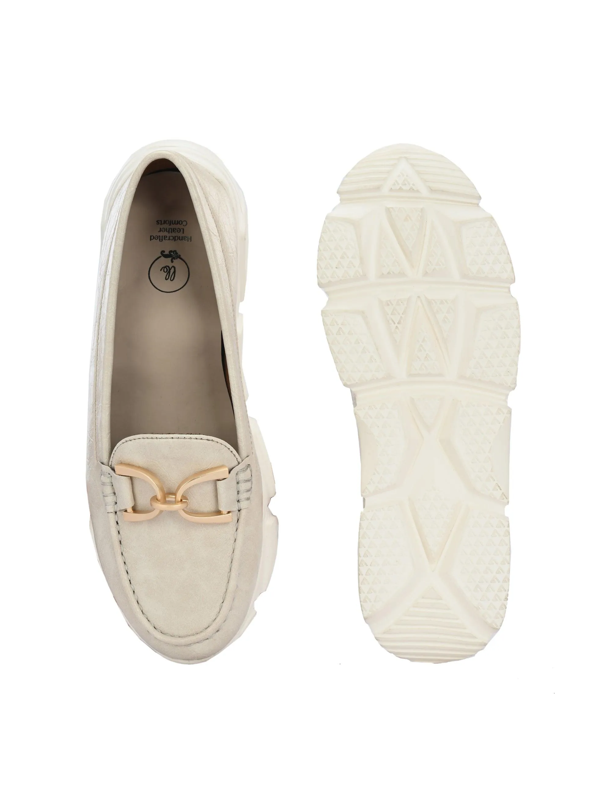 Ivory Buckled Sneakers
