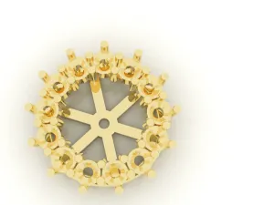 J1011 - 2.7 m Flower Prong Round Earring Jacket