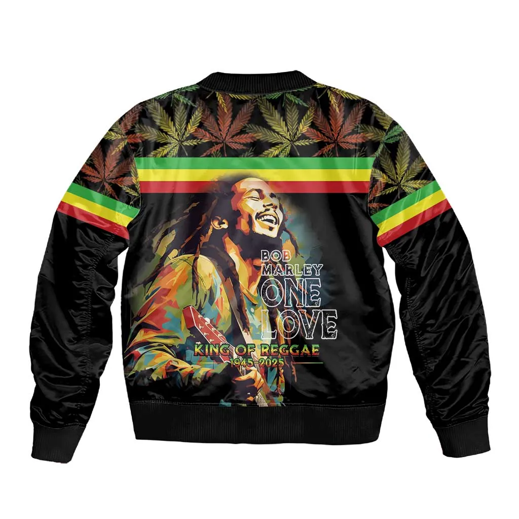 Jamaica Legend Bob Birthday Sleeve Zip Bomber Jacket Thank You For The Memories LT15