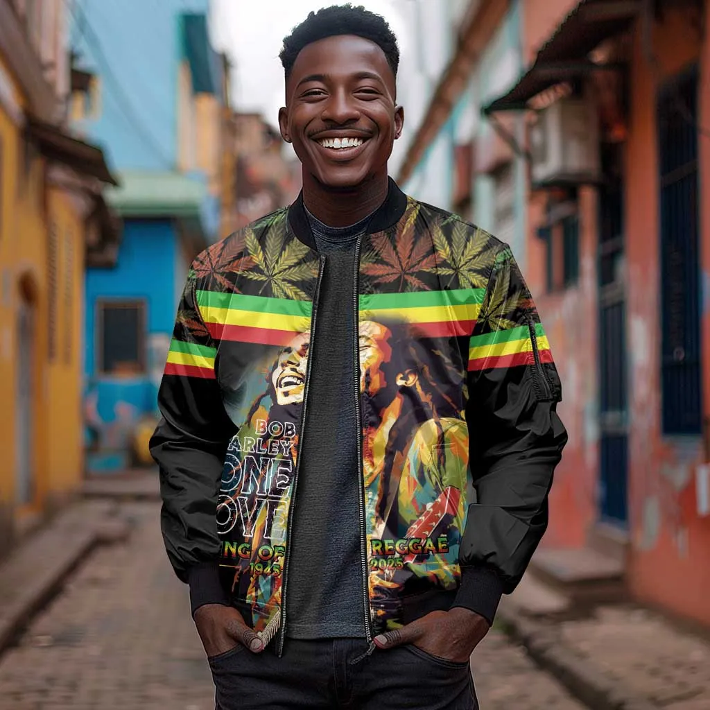 Jamaica Legend Bob Birthday Sleeve Zip Bomber Jacket Thank You For The Memories LT15