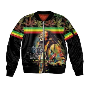 Jamaica Legend Bob Birthday Sleeve Zip Bomber Jacket Thank You For The Memories LT15