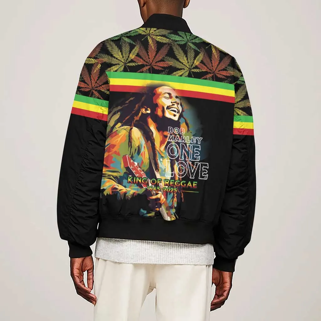 Jamaica Legend Bob Birthday Sleeve Zip Bomber Jacket Thank You For The Memories LT15