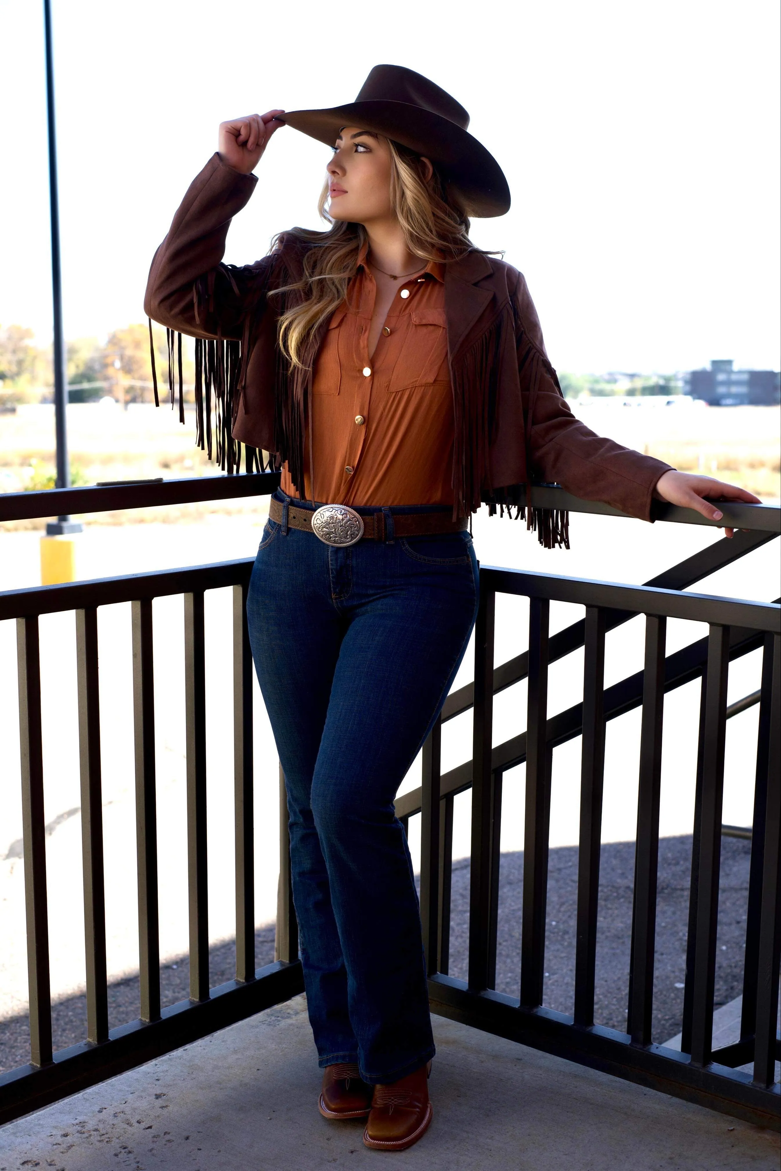 Jessica Brown Suade Fringe Jacket