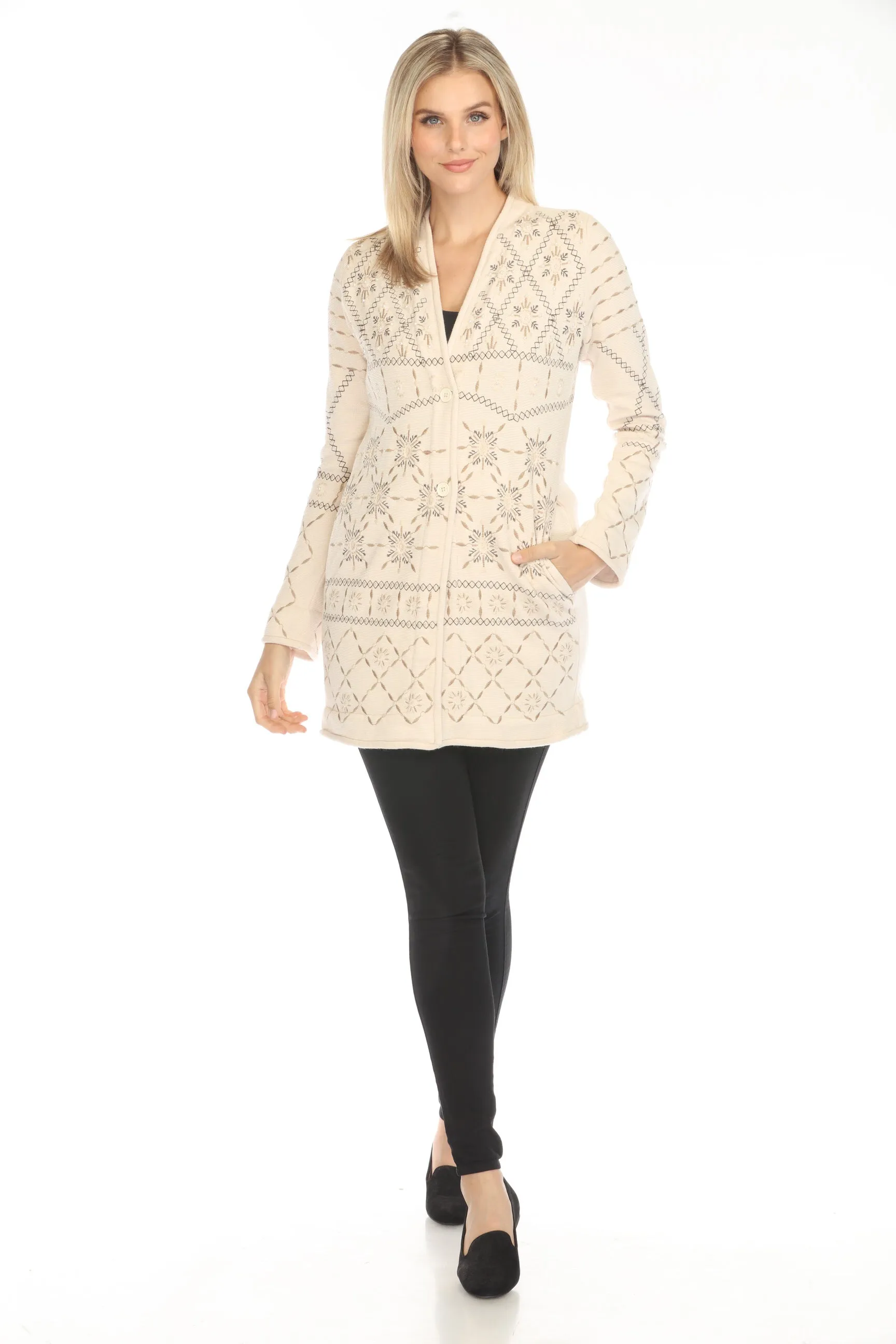 Johnny Was Biya Rhodes Pearl Midi Cardigan B57924-O *