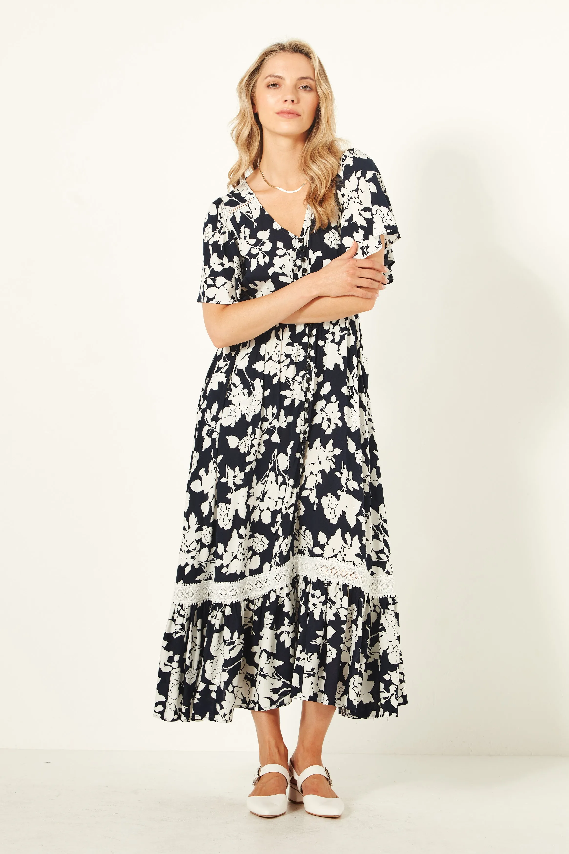 Jolander Dress Navy Floral