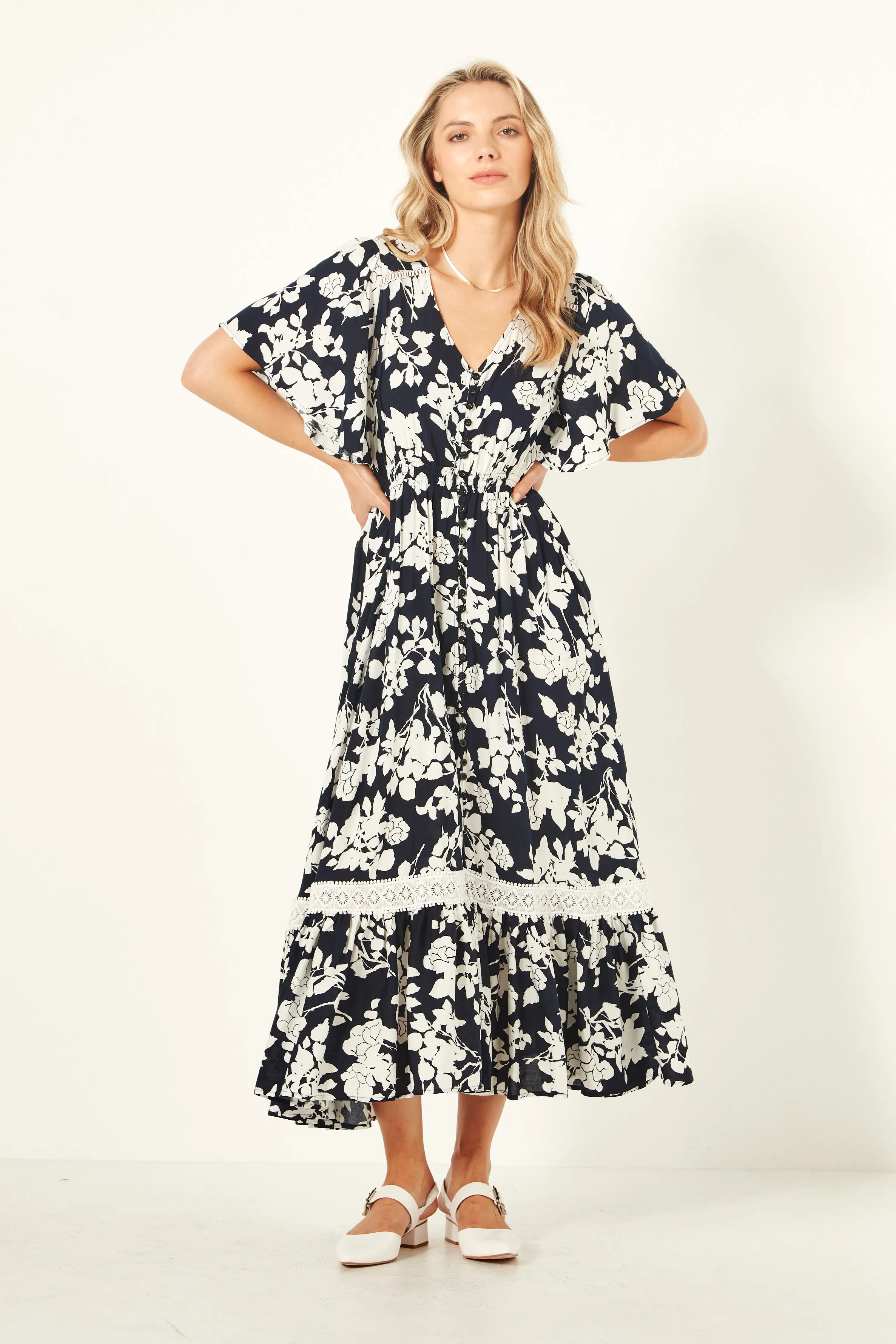 Jolander Dress Navy Floral
