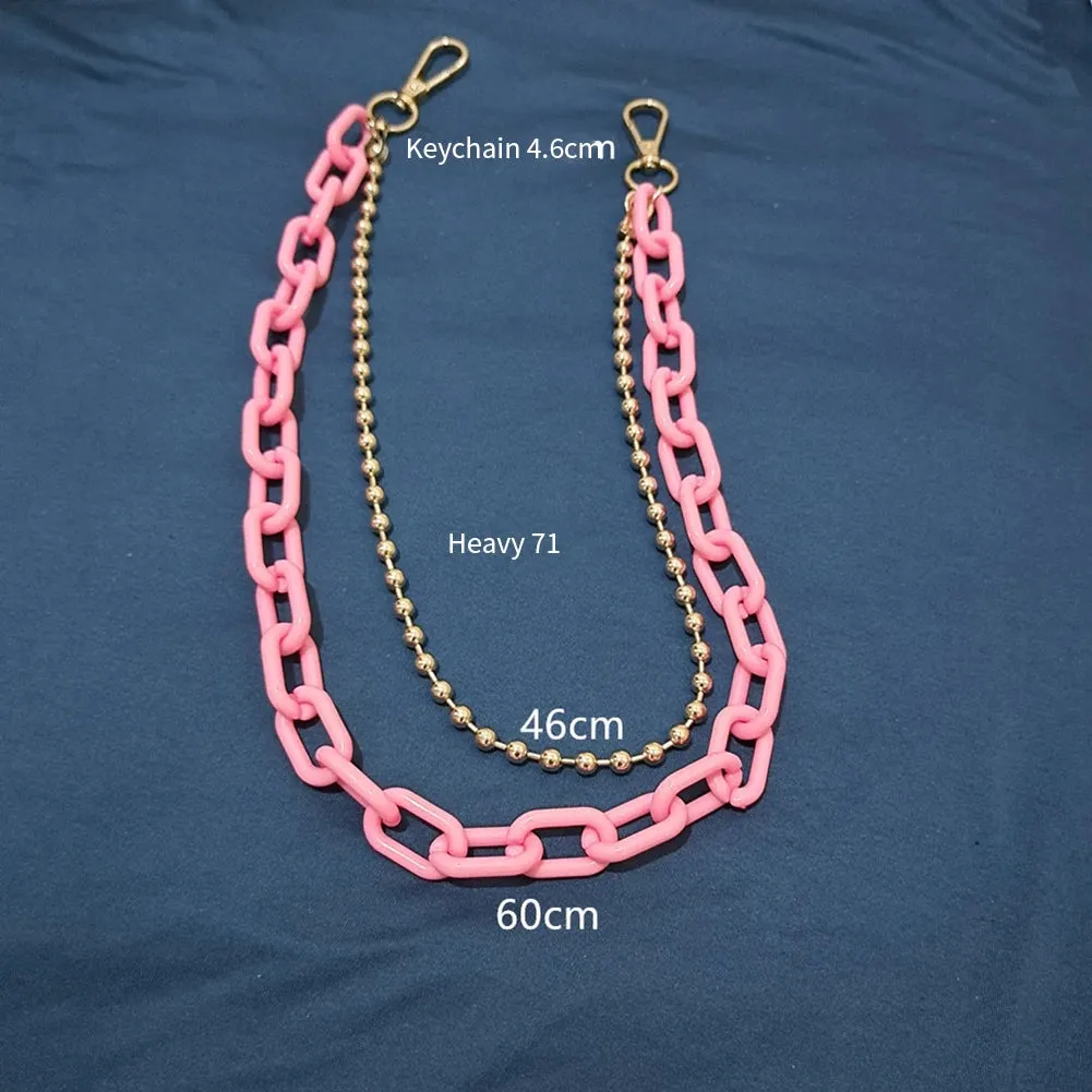 Kawaii Double Layered Candy Pants Chain 🍬✨ - Vibrant Punk Waist Accessory for Parties! 🌈🎉