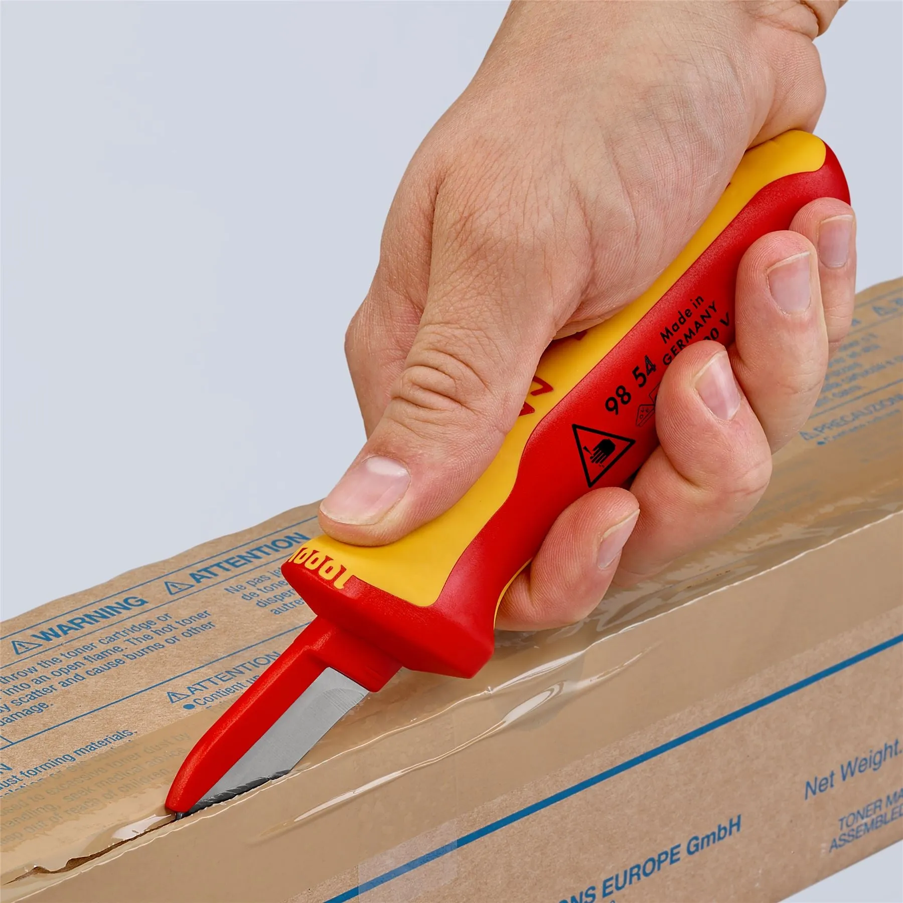 KNIPEX Cable Knife 190mm VDE Insulated Multi Component Handle 50mm Blade Length 98 54 SB