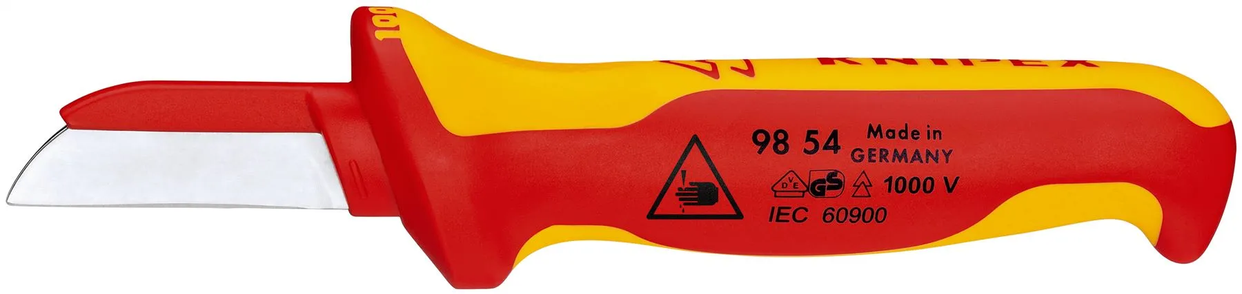 KNIPEX Cable Knife 190mm VDE Insulated Multi Component Handle 50mm Blade Length 98 54 SB