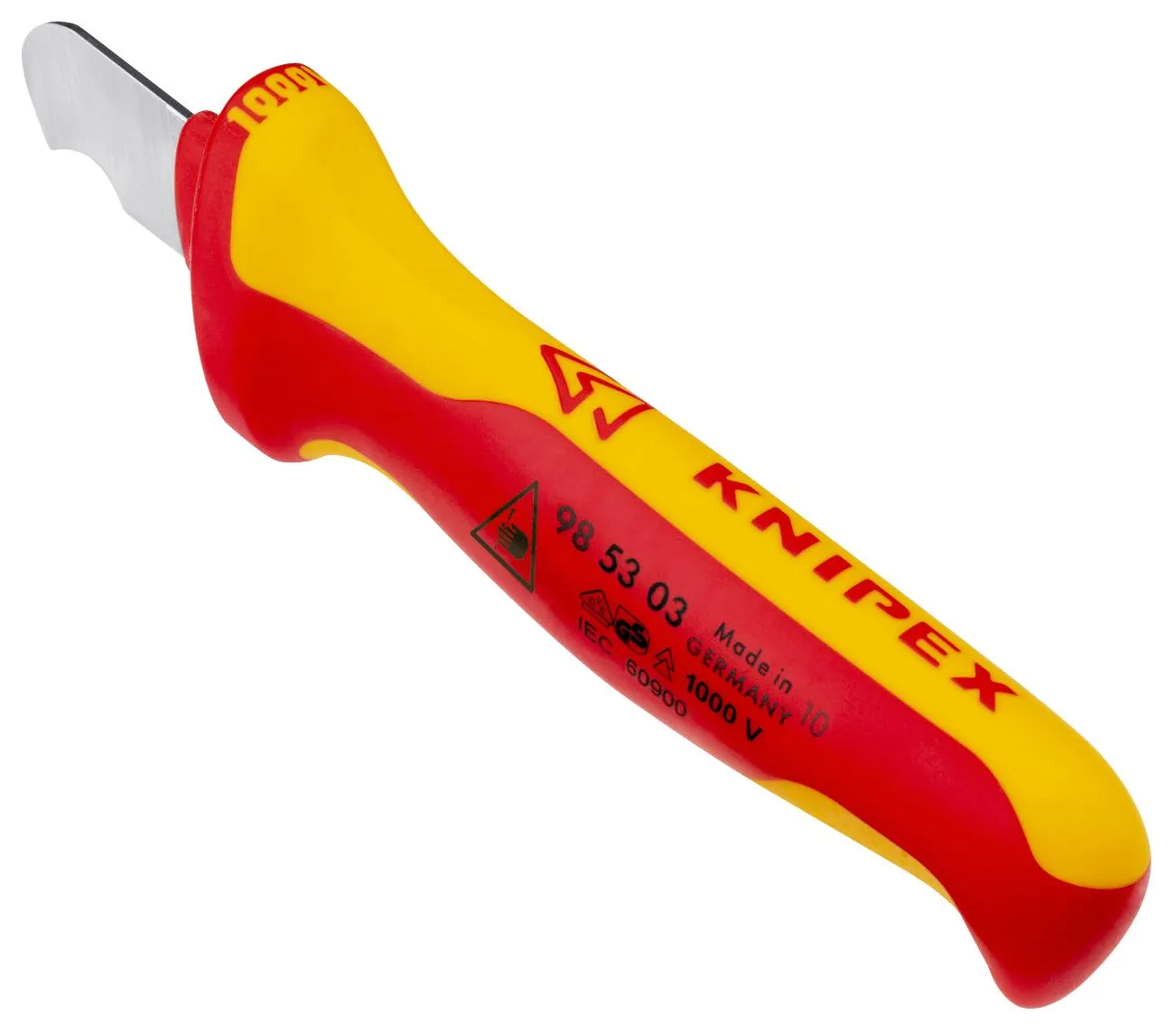 KNIPEX Stripping Knife Hook Blade 170mm VDE Insulated Multi Component Handle 28mm Blade Length 98 53 03