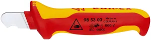 KNIPEX Stripping Knife Hook Blade 170mm VDE Insulated Multi Component Handle 28mm Blade Length 98 53 03