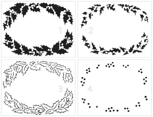Layered Holly Wreath TCW6944 A2 Layered Stencil