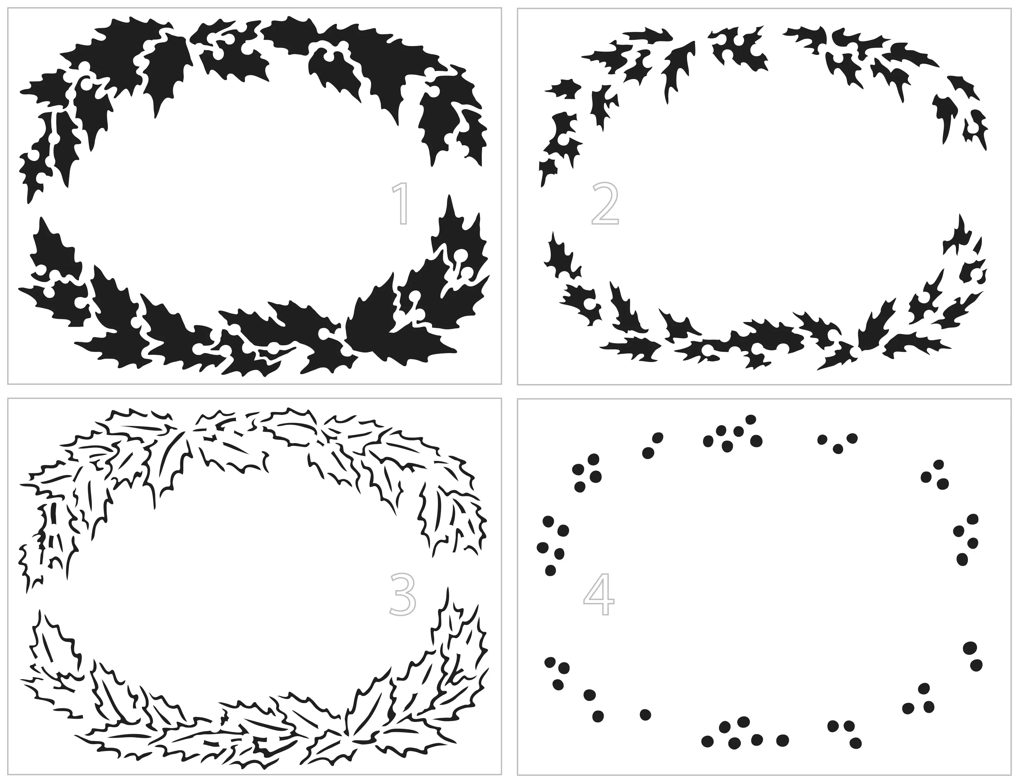 Layered Holly Wreath TCW6944 A2 Layered Stencil