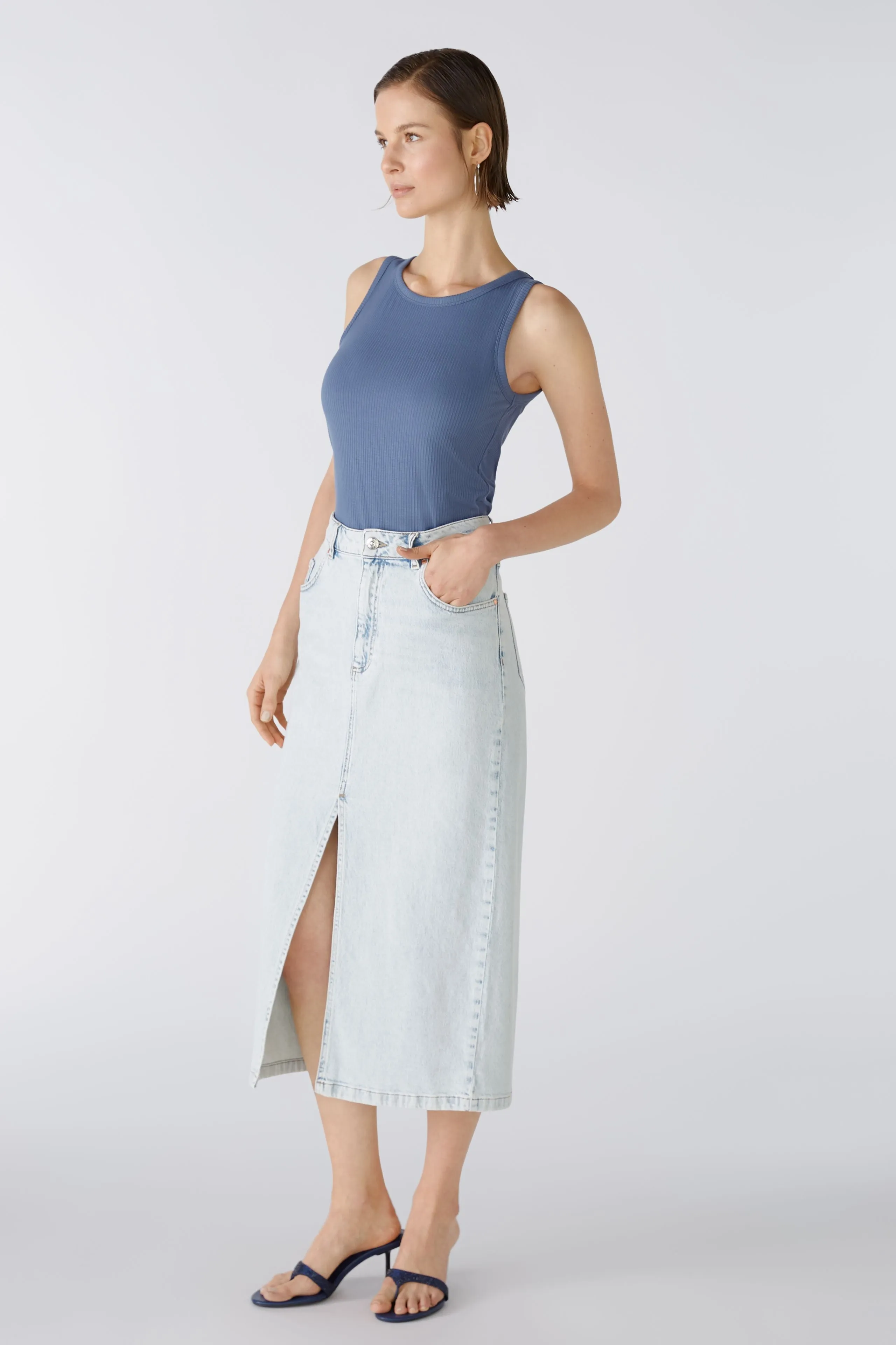 Light Denim Long Skirt