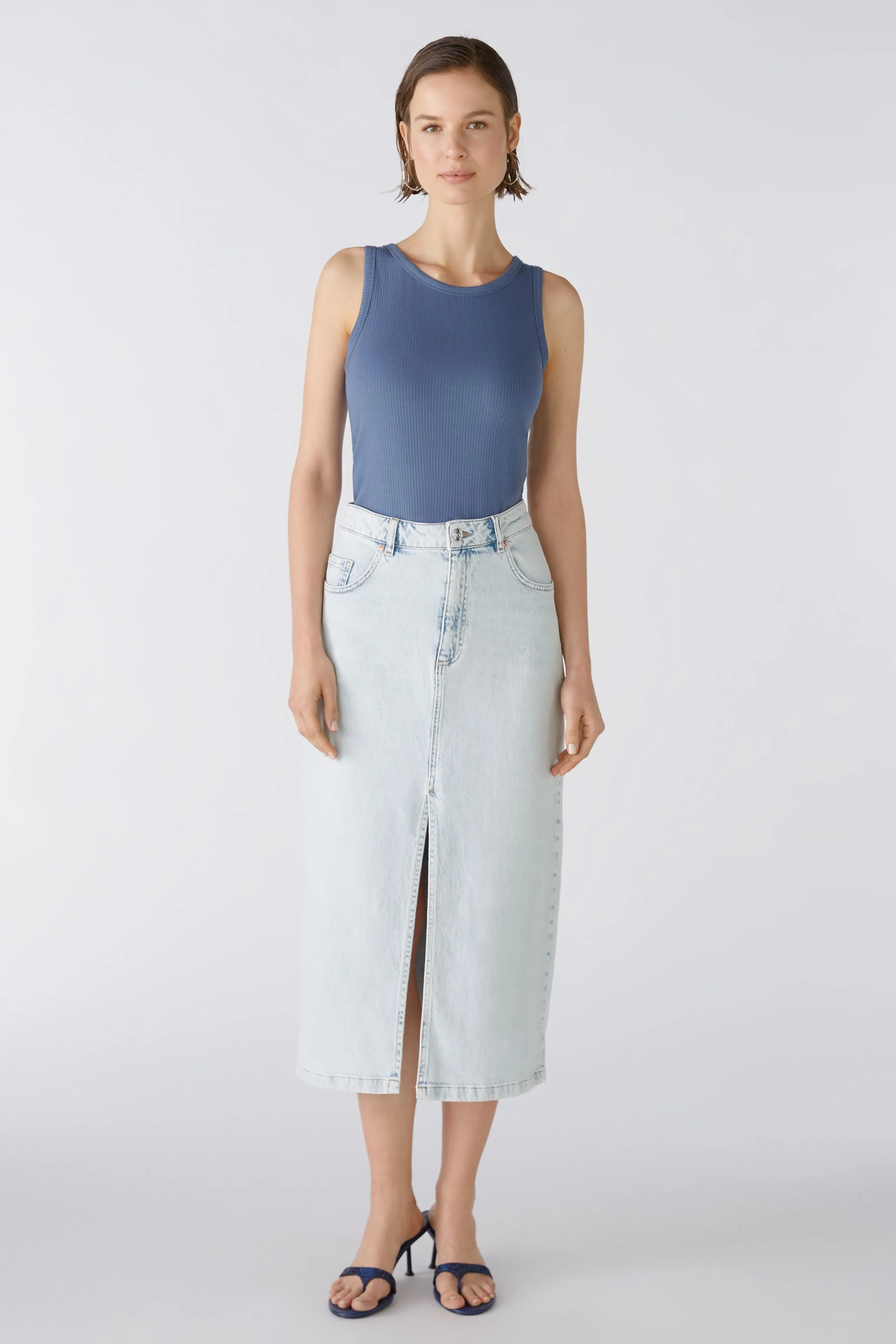Light Denim Long Skirt