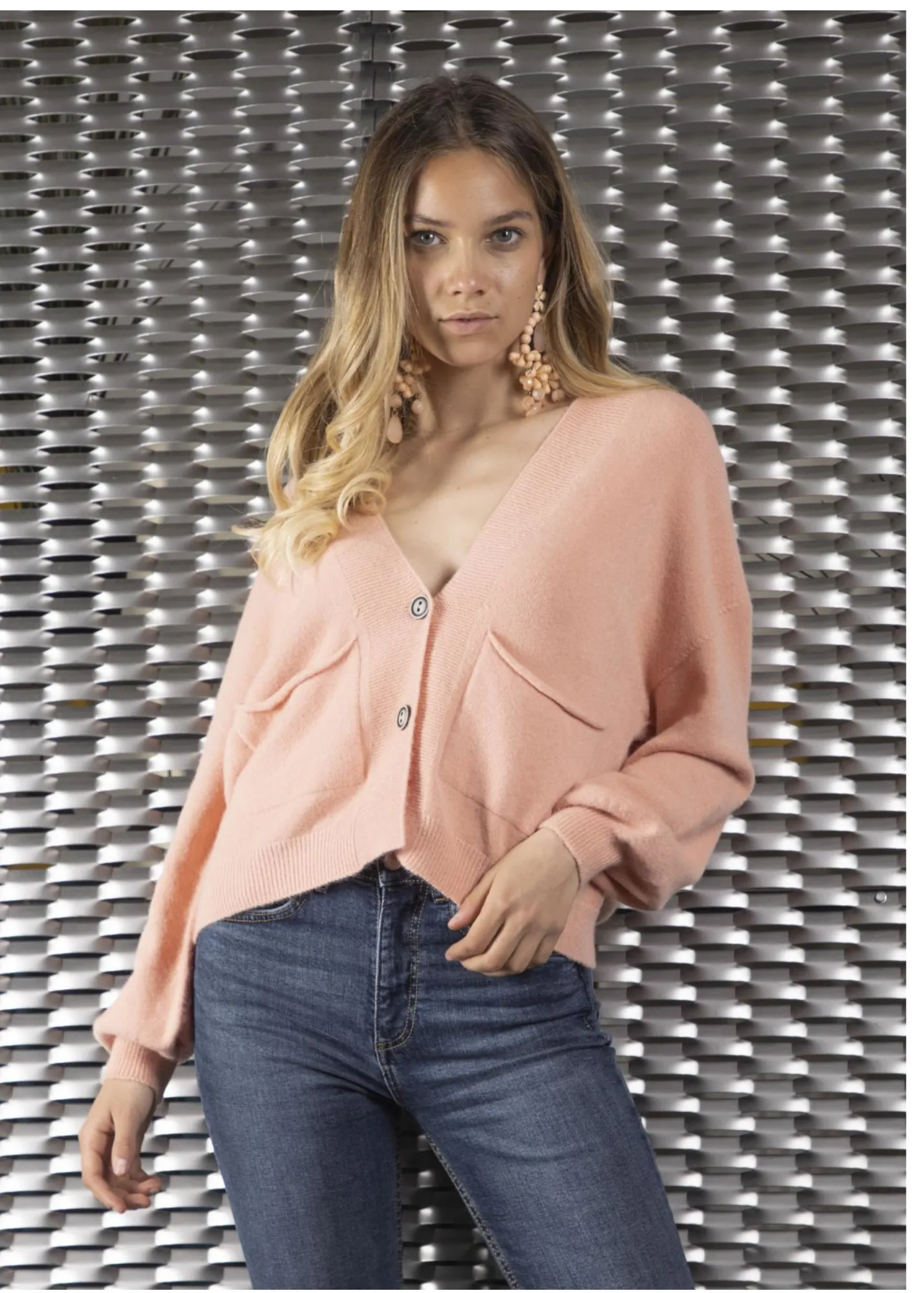 Light Oatmeal 2 Button Cardigan
