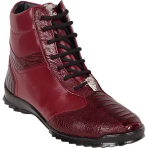 Los Altos Wine Ostrich Leg High-Top Sneakers