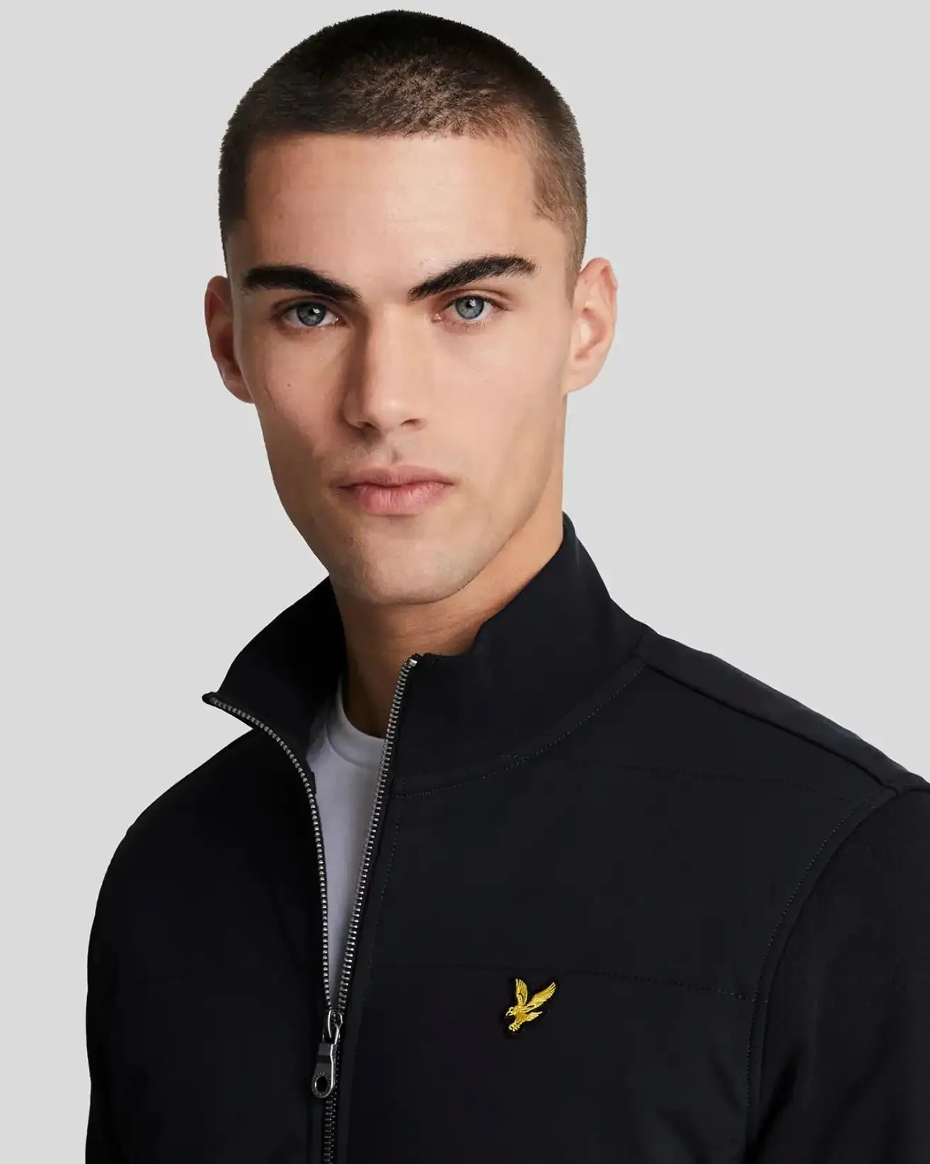 Lyle & Scott Hybrid Baffled Track Jacket Jet Black