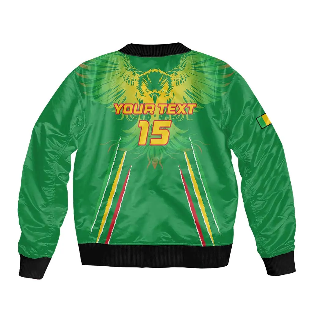 Mali Football Custom Sleeve Zip Bomber Jacket Go Eagles - Green Color LT15