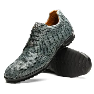 Marco Di Milano Kratos Grey Caiman Crocodile Sneakers