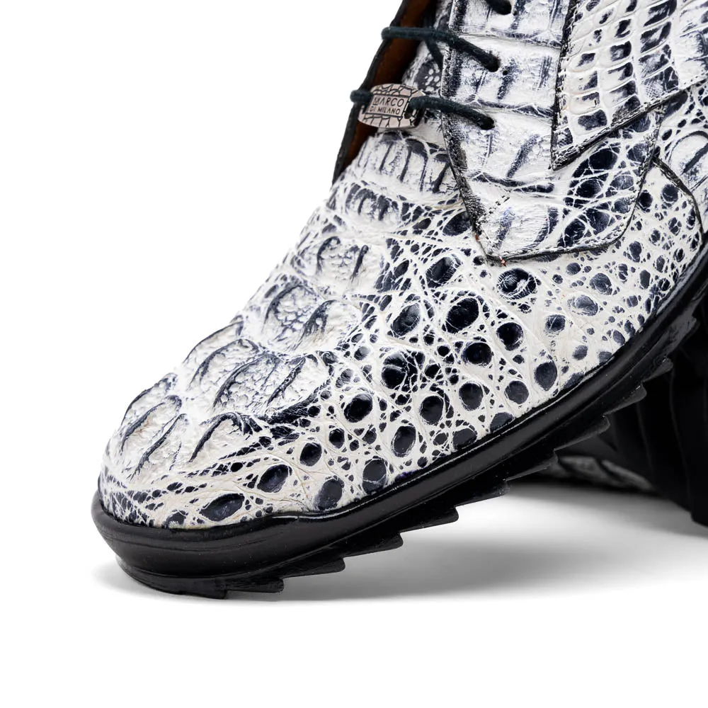 Marco Di Milano Kratos Newspaper Caiman Crocodile Sneakers