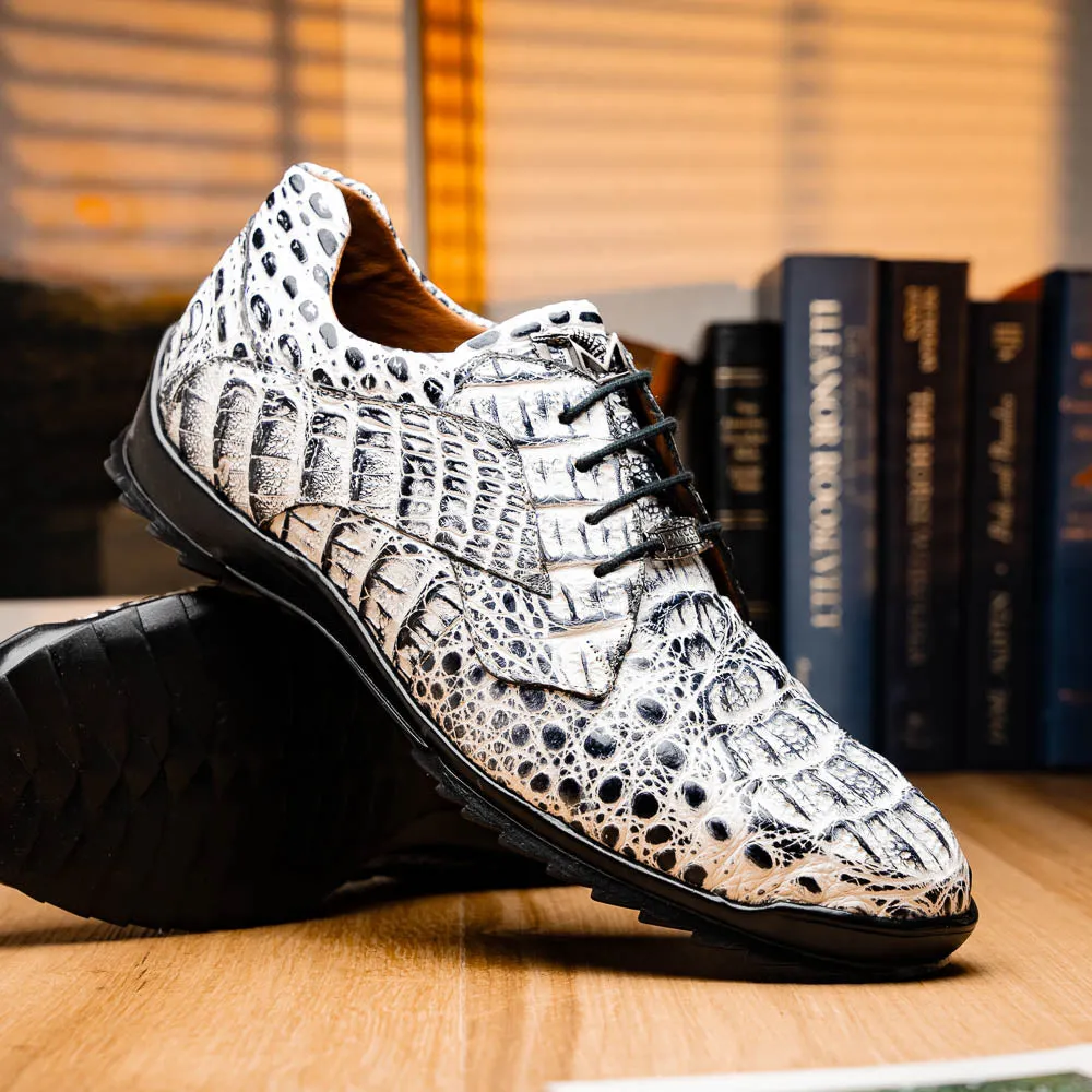 Marco Di Milano Kratos Newspaper Caiman Crocodile Sneakers