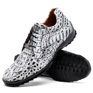 Marco Di Milano Kratos Newspaper Caiman Crocodile Sneakers