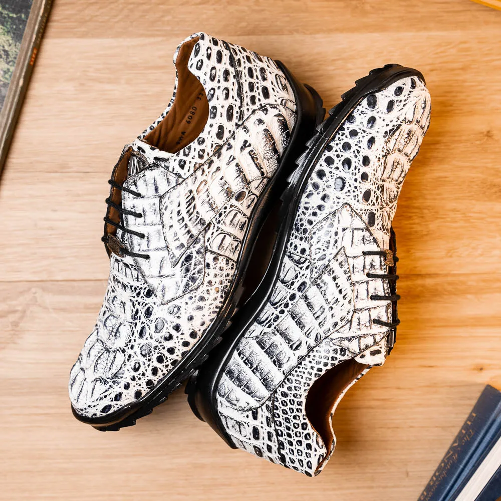 Marco Di Milano Kratos Newspaper Caiman Crocodile Sneakers