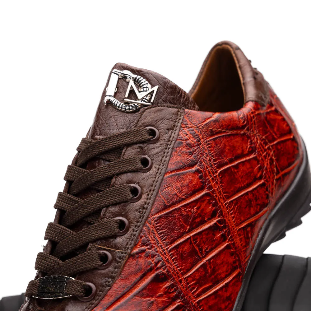 Marco Di Milano Saulo in Cognac Alligator & Ostrich Sneakers