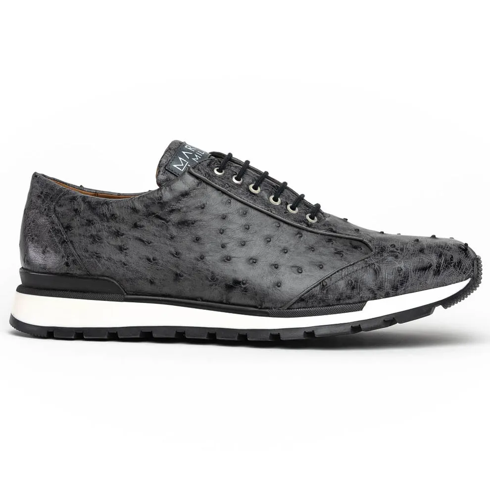 Marco Di Milano Scanno Antique Grey Ostrich Quill Sneakers