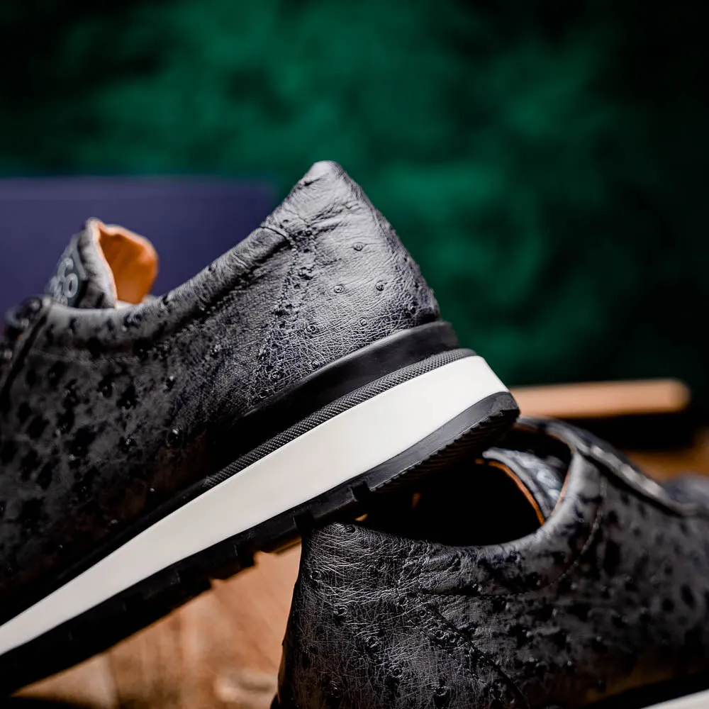 Marco Di Milano Scanno in Antique Grey Ostrich Sneakers