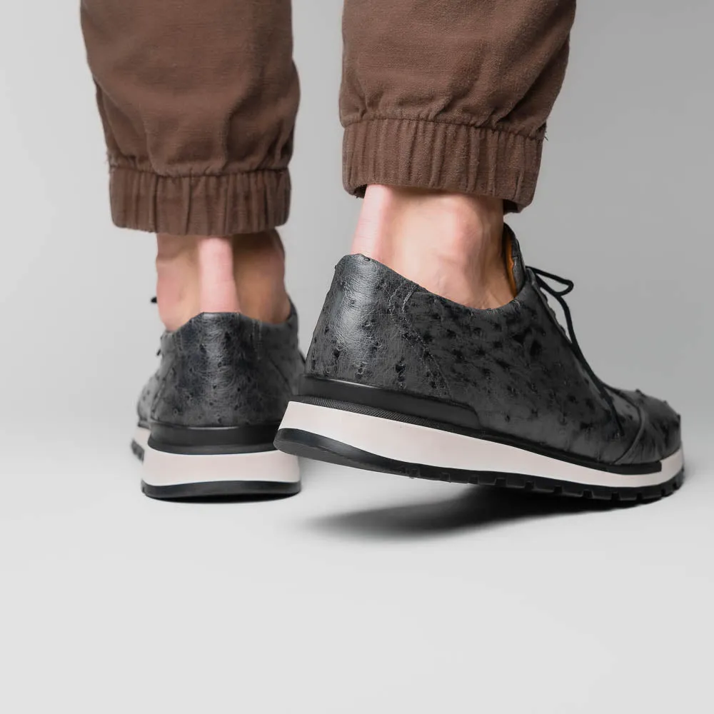 Marco Di Milano Scanno in Antique Grey Ostrich Sneakers
