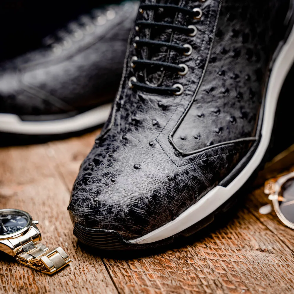 Marco Di Milano Scanno in Antique Grey Ostrich Sneakers